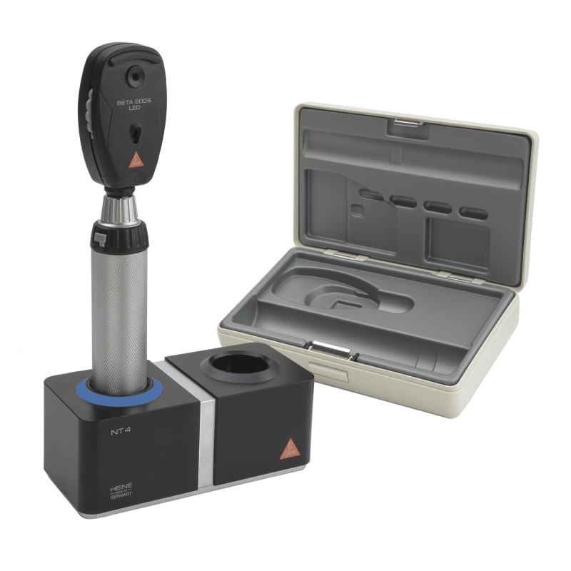 Heine Beta 200 S Ophthalmoskop mit NT4 Tisch-Ladegerät, LED-Technologie