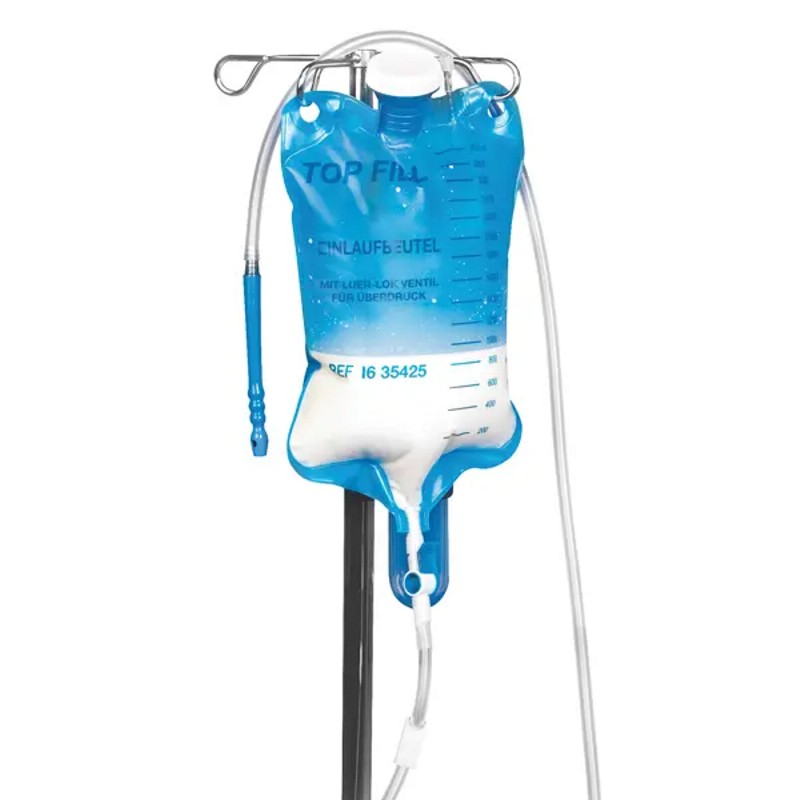 Kontrastbeutel Top-Fill blau, leer, ohne Darmrohr